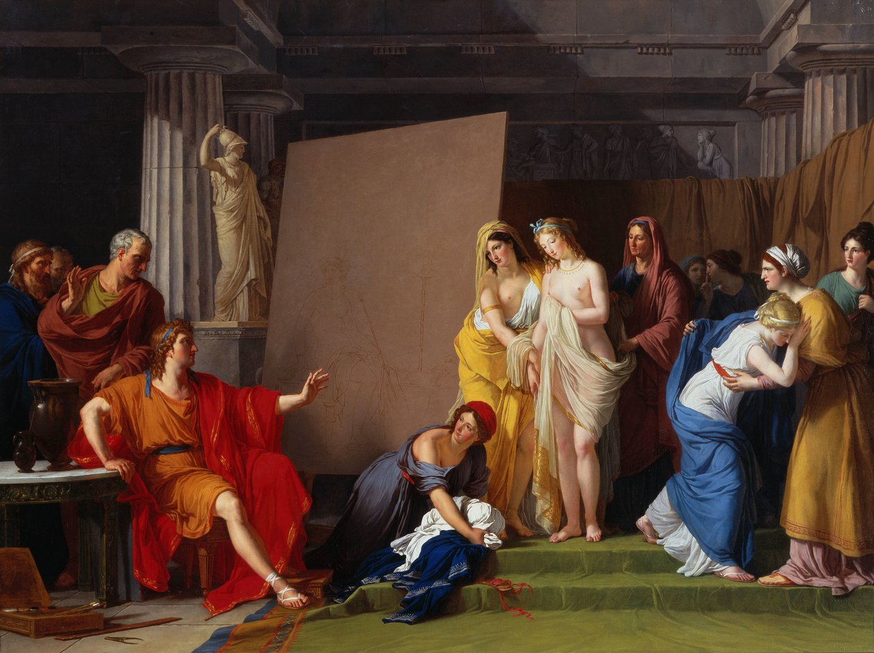Zeuxis escollint els seus models per a la imatge d