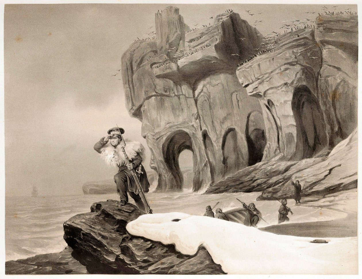 Karhusaari Skandinaviasta, Lapista, Spitsbergeistä ja Färsaarista, pubi. 1852. tekijältä François Auguste Biard