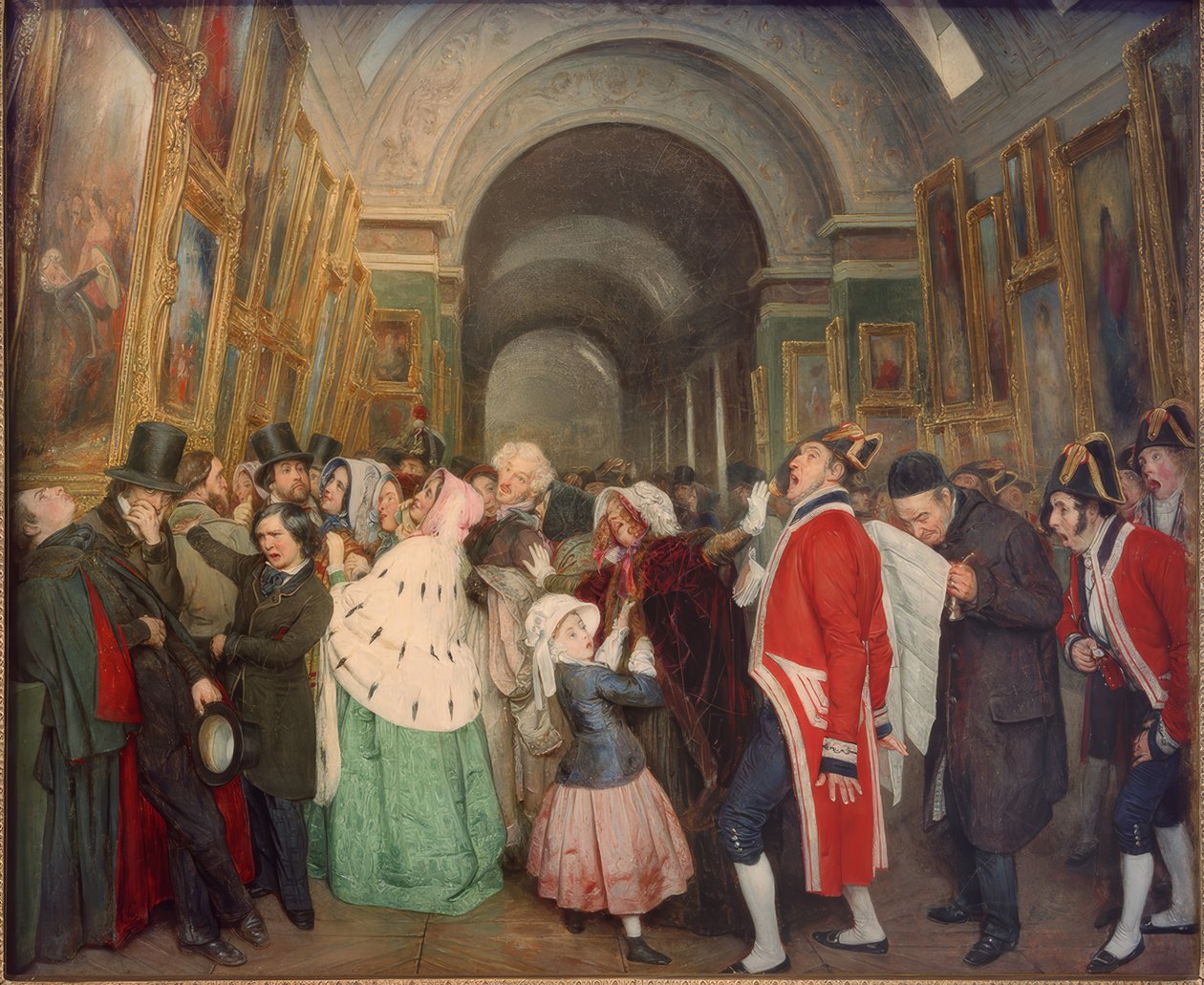 Neljä tuntia Salonissa. (Vuotuisen Salon de peinin sulkeminen tekijältä François Auguste Biard