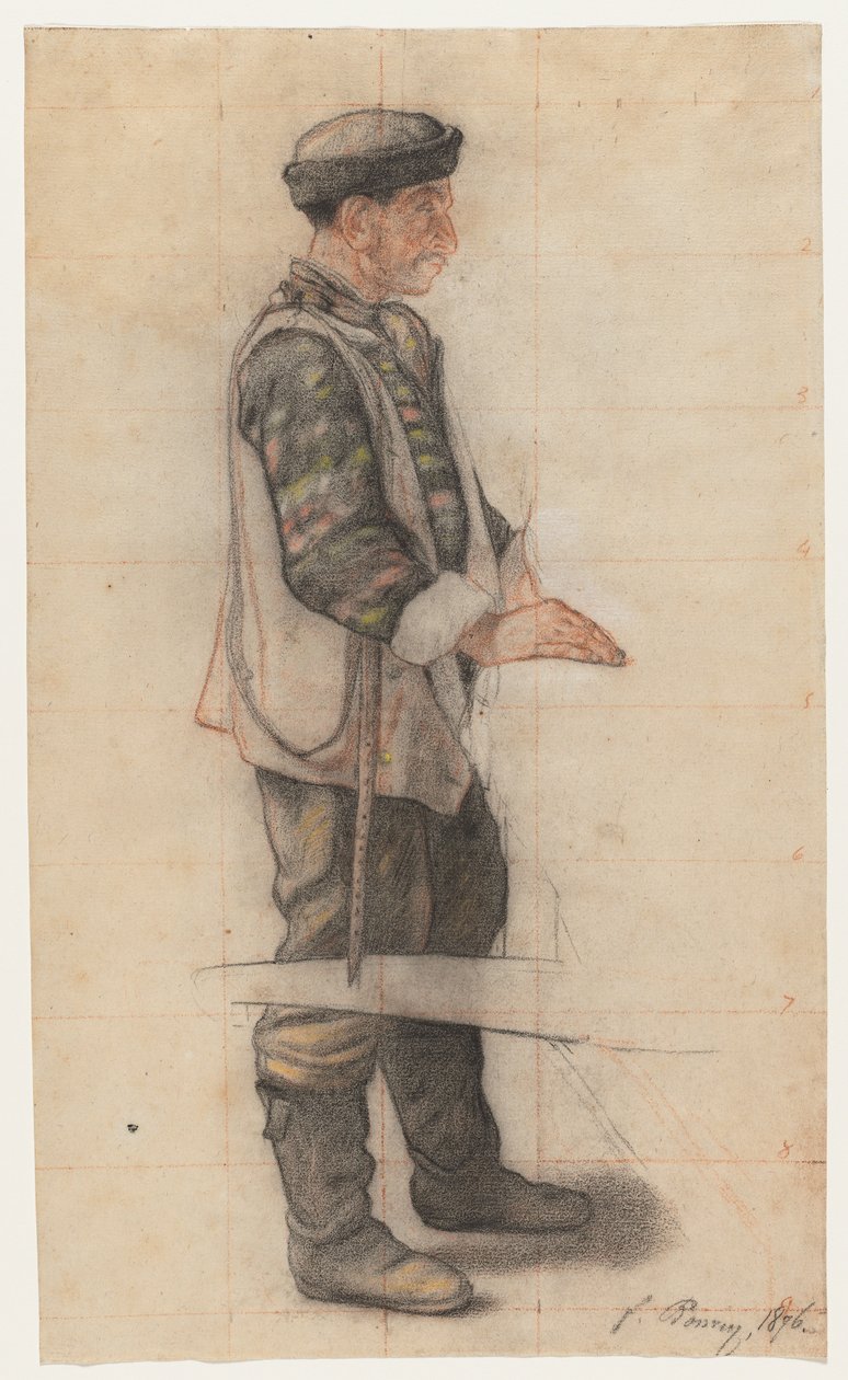 The Stretcher Bearer (tutkimus "The Fallen Roofer") tekijältä François Bonvin