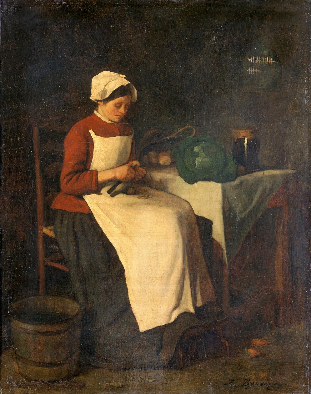 "Nuori kotiäiti", 1855 tekijältä François Bonvin