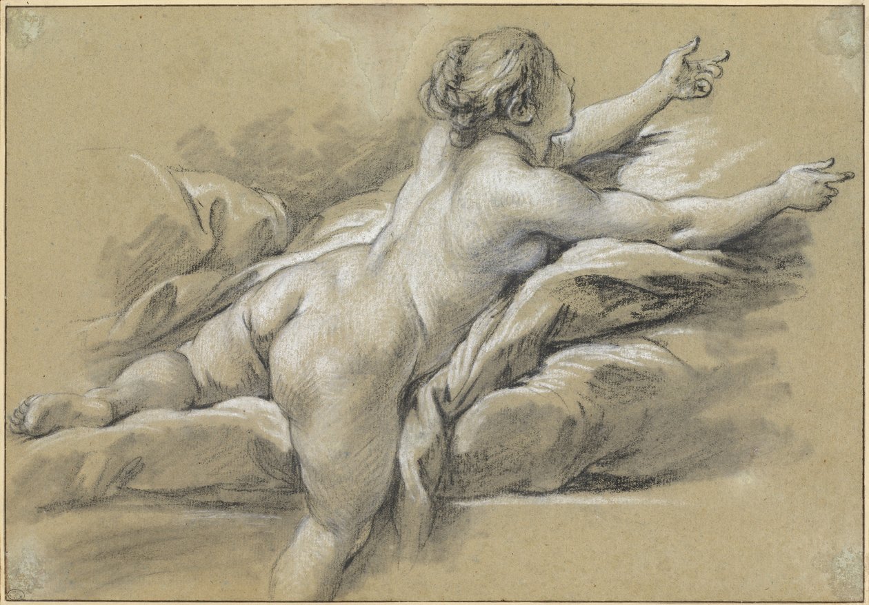 Alaston nainen kurottaa oikealle tekijältä François Boucher