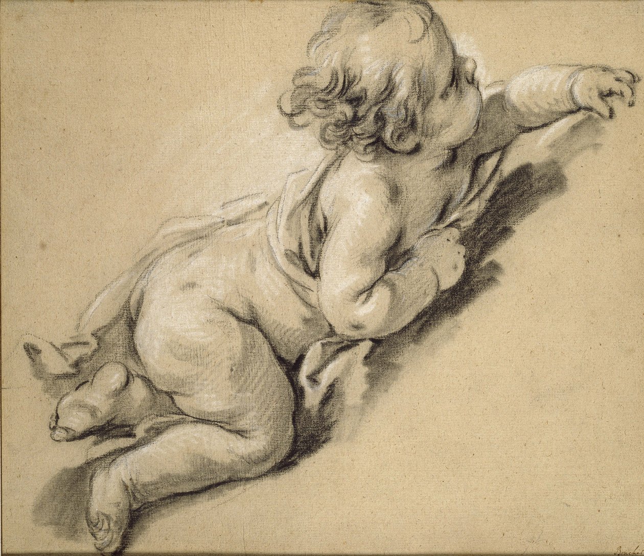 Oikealle nojaava putto (liitu paperille) tekijältä François Boucher