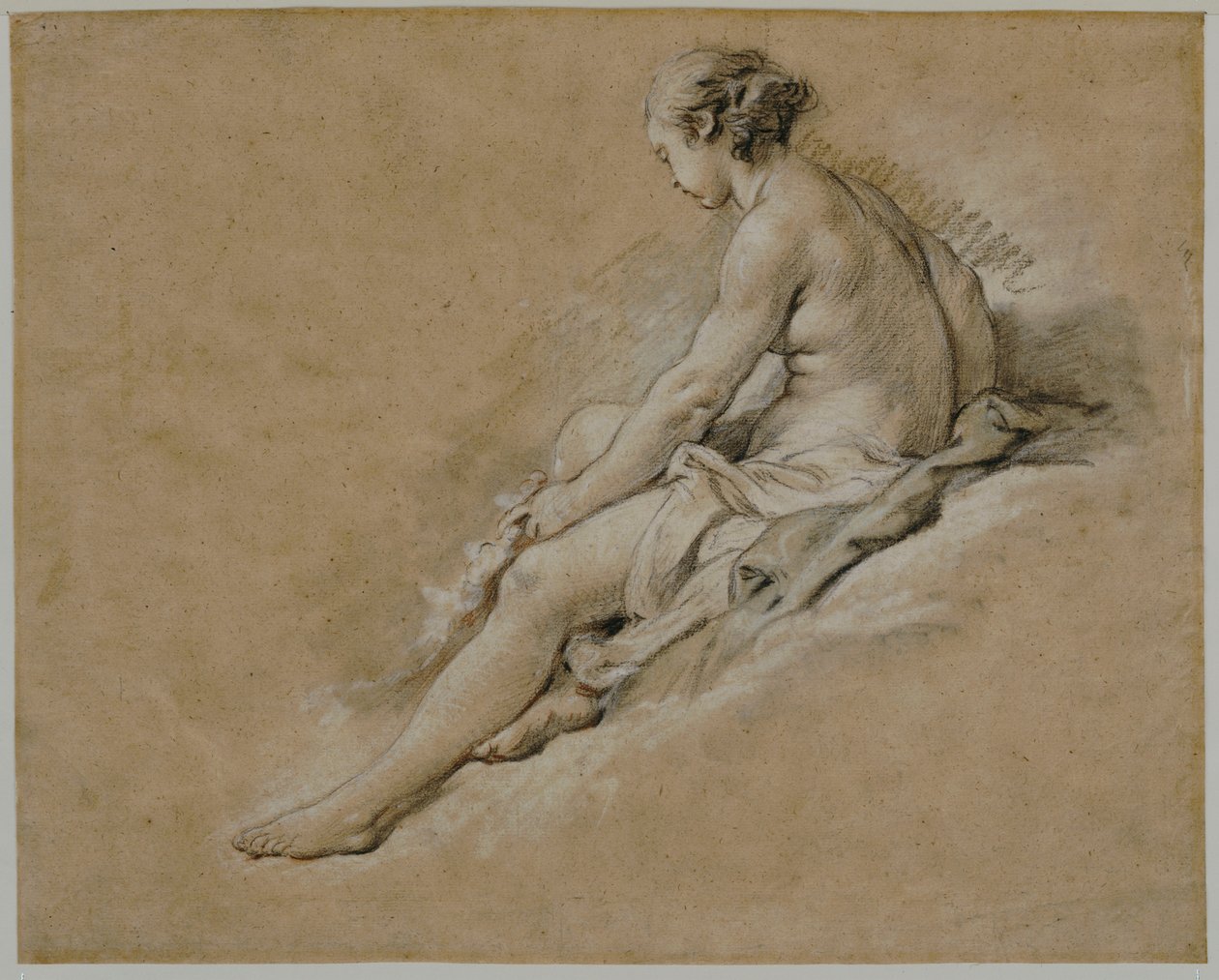 Istuva alaston tyttö tekijältä François Boucher