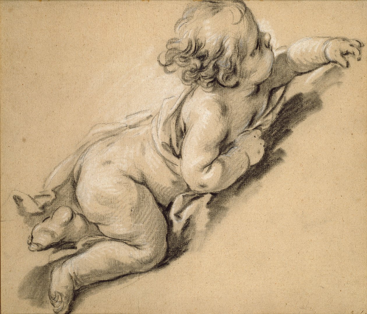 Oikealle kallistuva putto, 1700-luvun puoliväli. tekijältä François Boucher