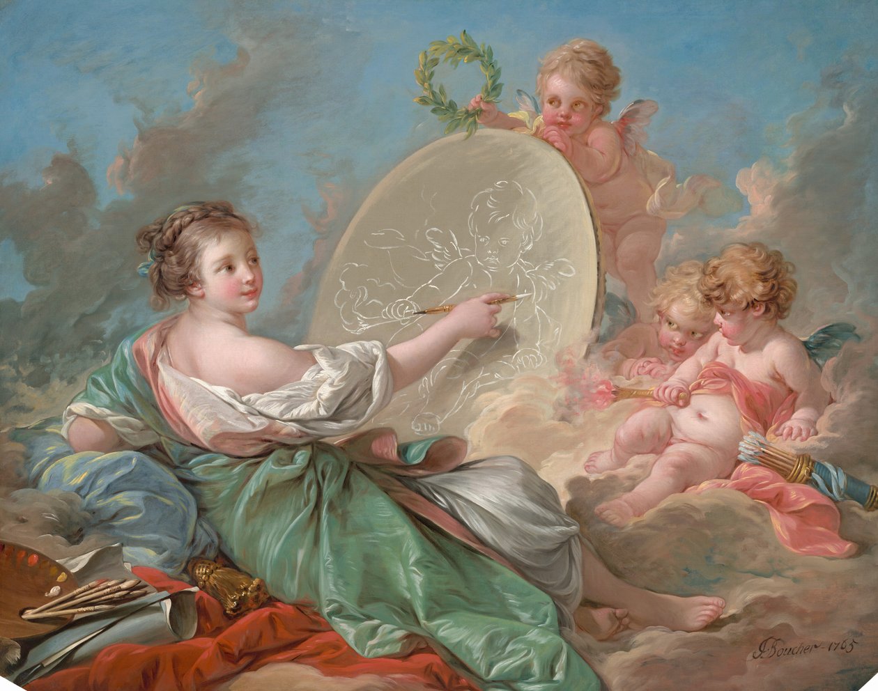 Maalauksen allegoria tekijältä François Boucher