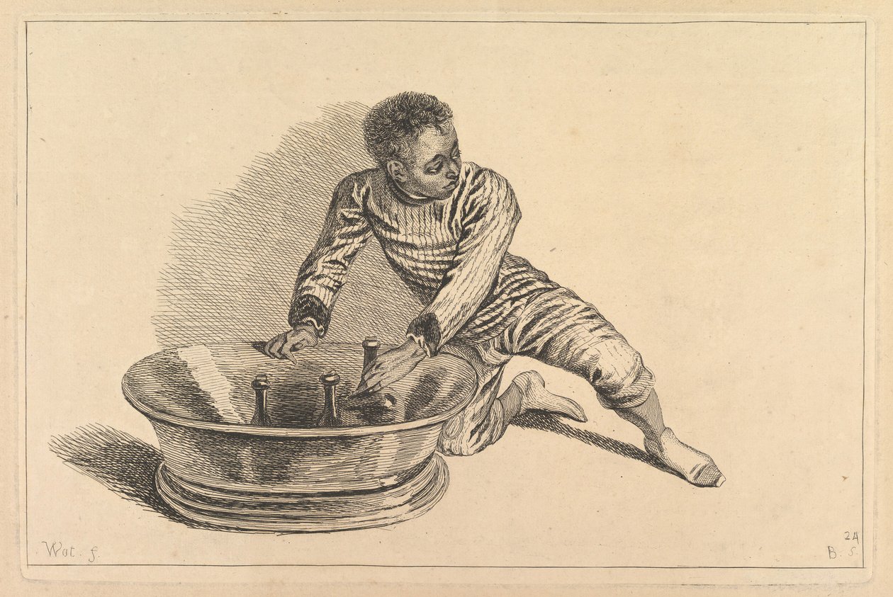 Musta afrikkalainen pullojen poisto jäähdyttimestä, 1700-luku. tekijältä François Boucher