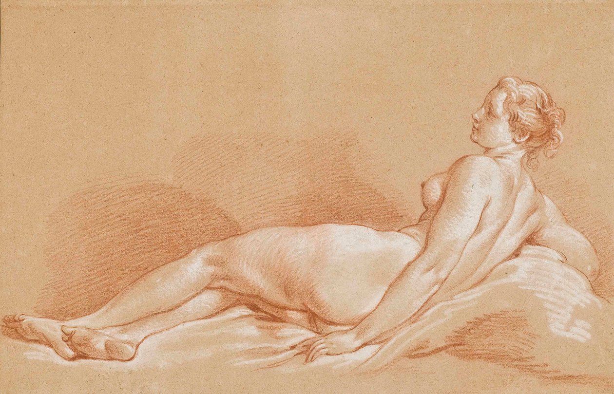 Boucher - Nuori nainen makaa tekijältä François Boucher