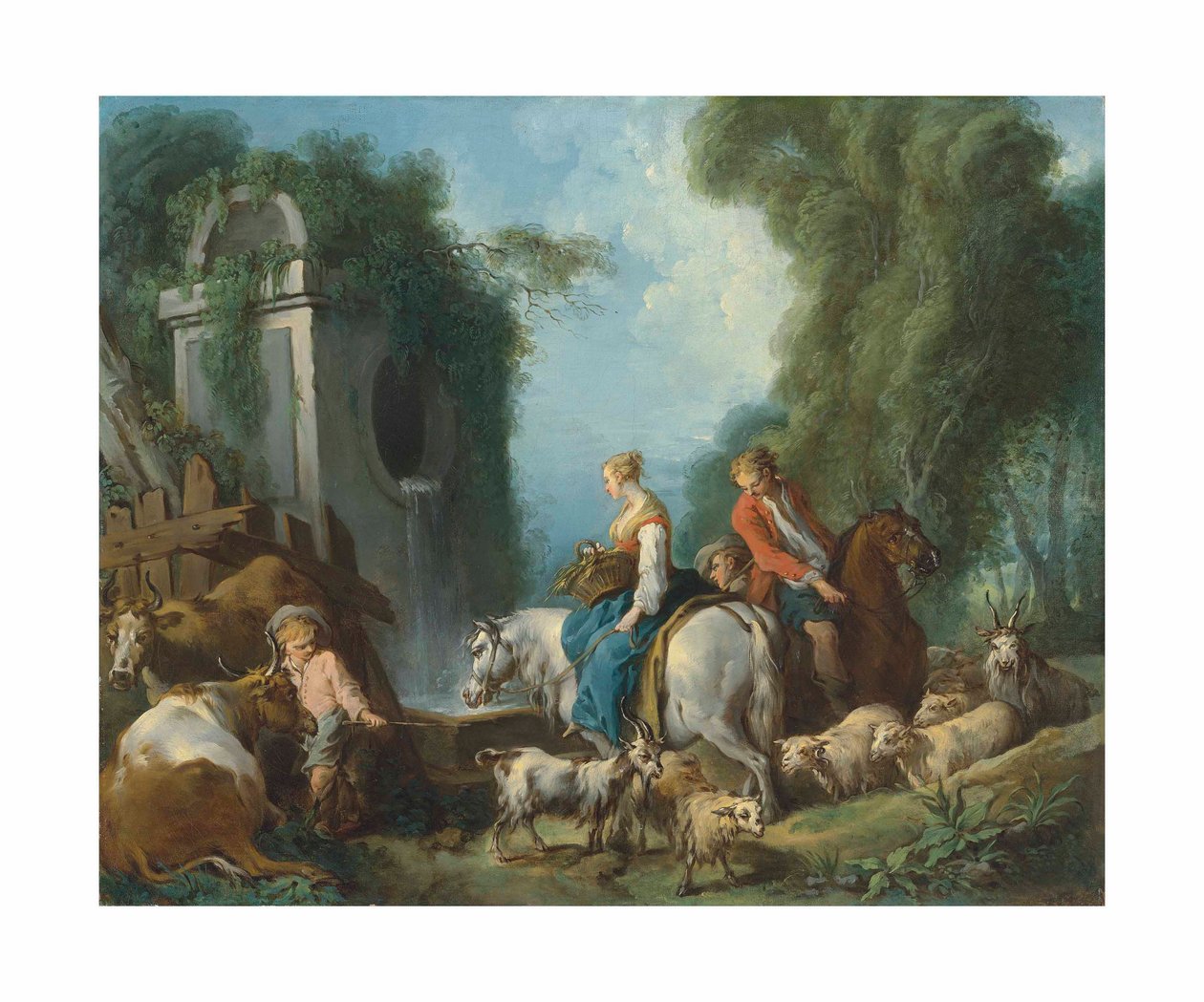 Boucher - Pastoraali suihkulähteellä tekijältä François Boucher