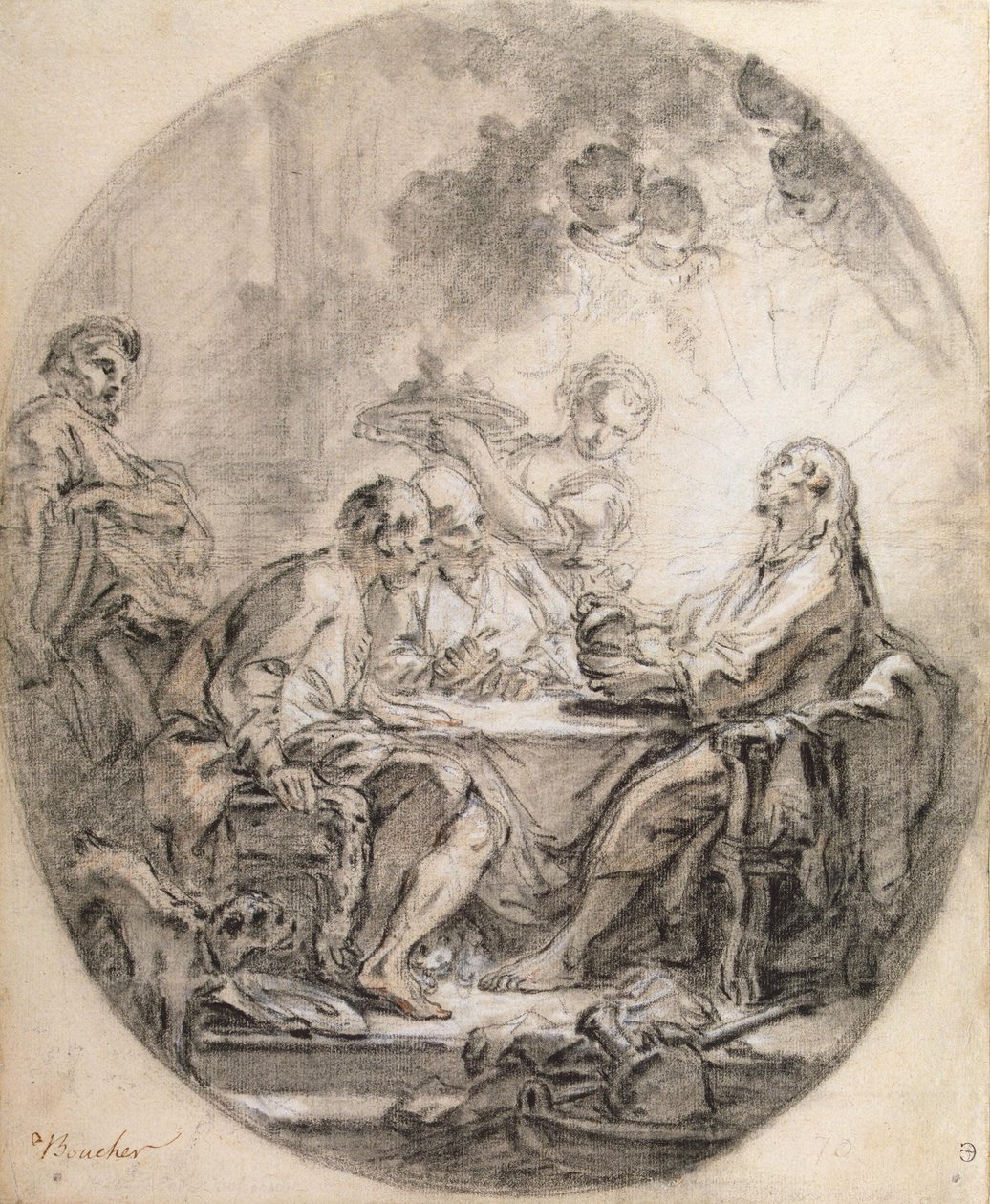 Boucher - Pyhiinvaeltajat Emmauksessa, 1750-1760-luku tekijältä François Boucher
