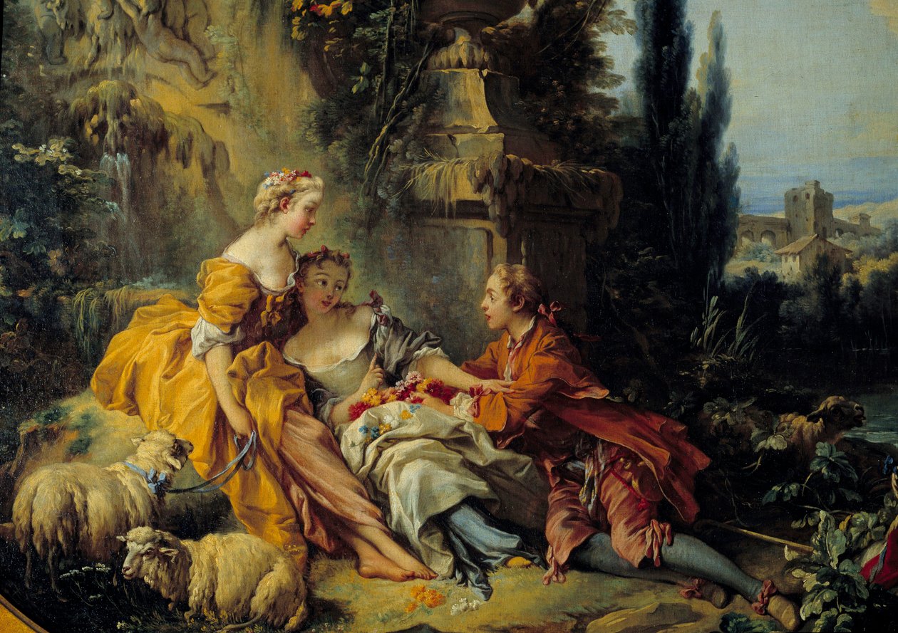 Francois Boucherin (1703-1770) keskustelu Champetre-maalaus 1700-luvulta tekijältä François Boucher