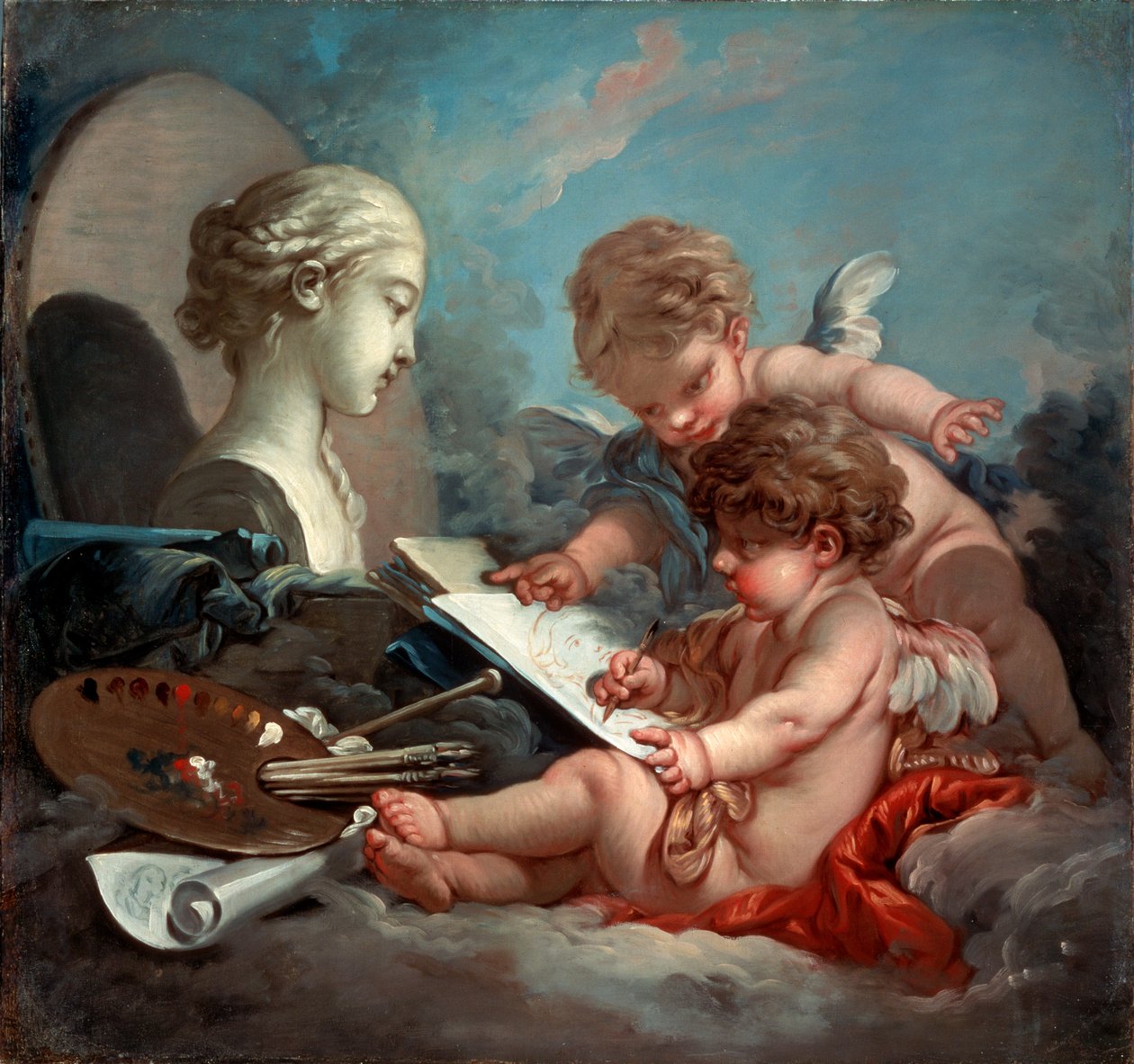 Amorit, maalauksen allegoria, 1760-luku. tekijältä François Boucher