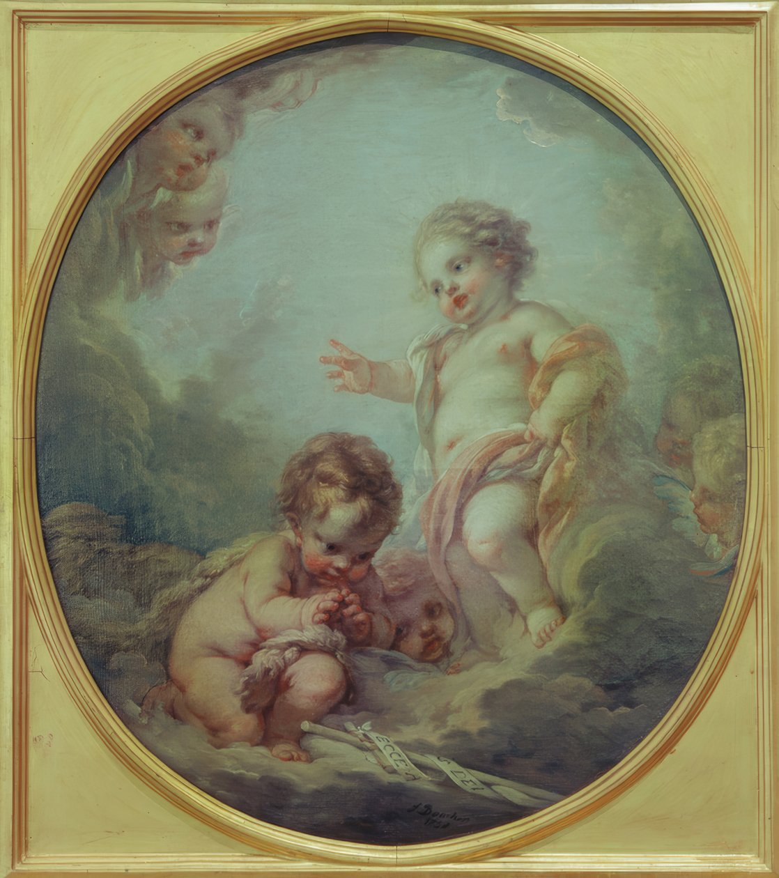 Das Jesuskind segnet Johannes den Täufer tekijältä François Boucher