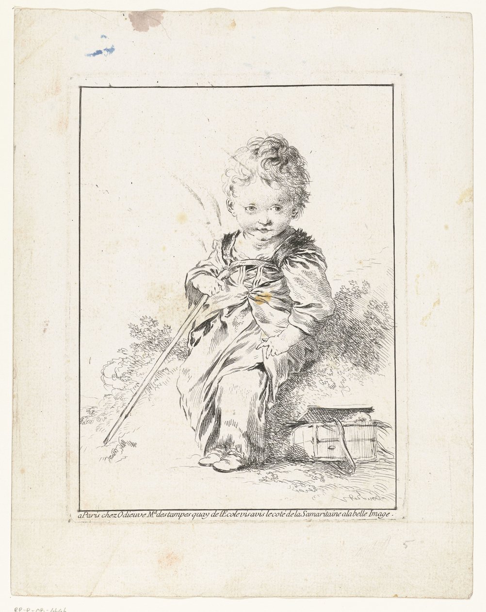 Pieni nuokaisija Le petit Savoyard Neljä printtiä lapsilla (sarjan nimi) tekijältä François Boucher
