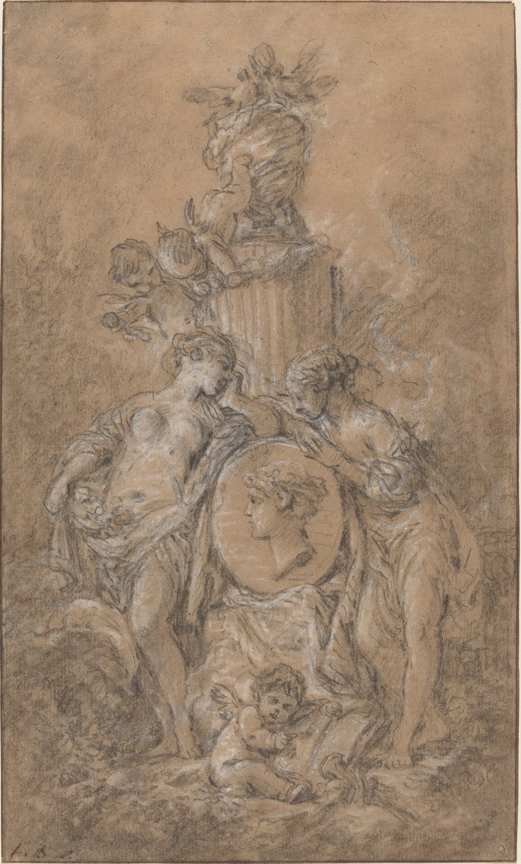 Suunnittelu hautausmonumentille tekijältä François Boucher