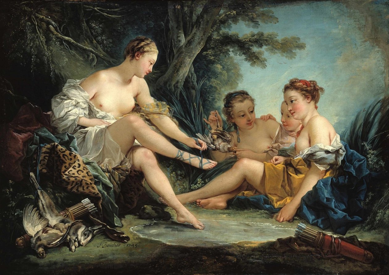 Dianan paluu metsästä, 1745. tekijältä François Boucher