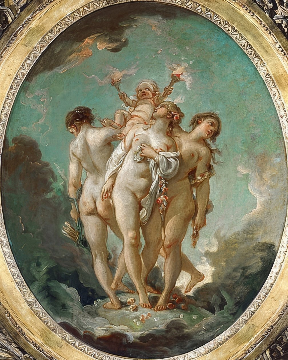 Die drei Grazien mit Amor (Les Trois Grâces) tekijältä François Boucher
