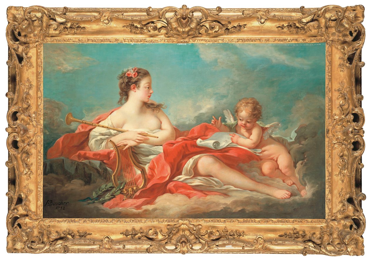 Erato, rakkausrunouden museo tekijältä François Boucher