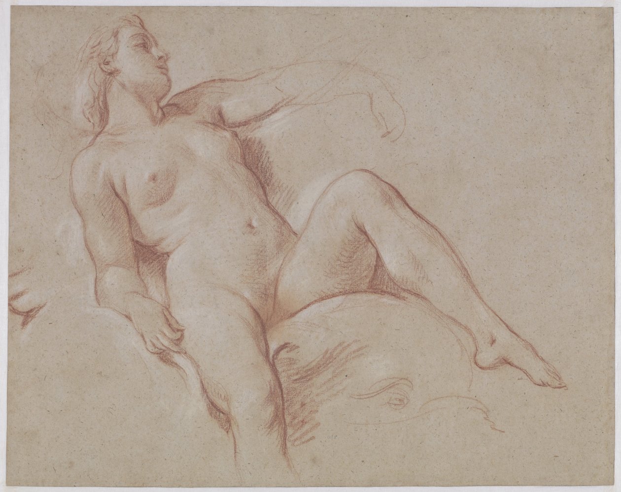 Nainen alaston delfiinillä tekijältä François Boucher