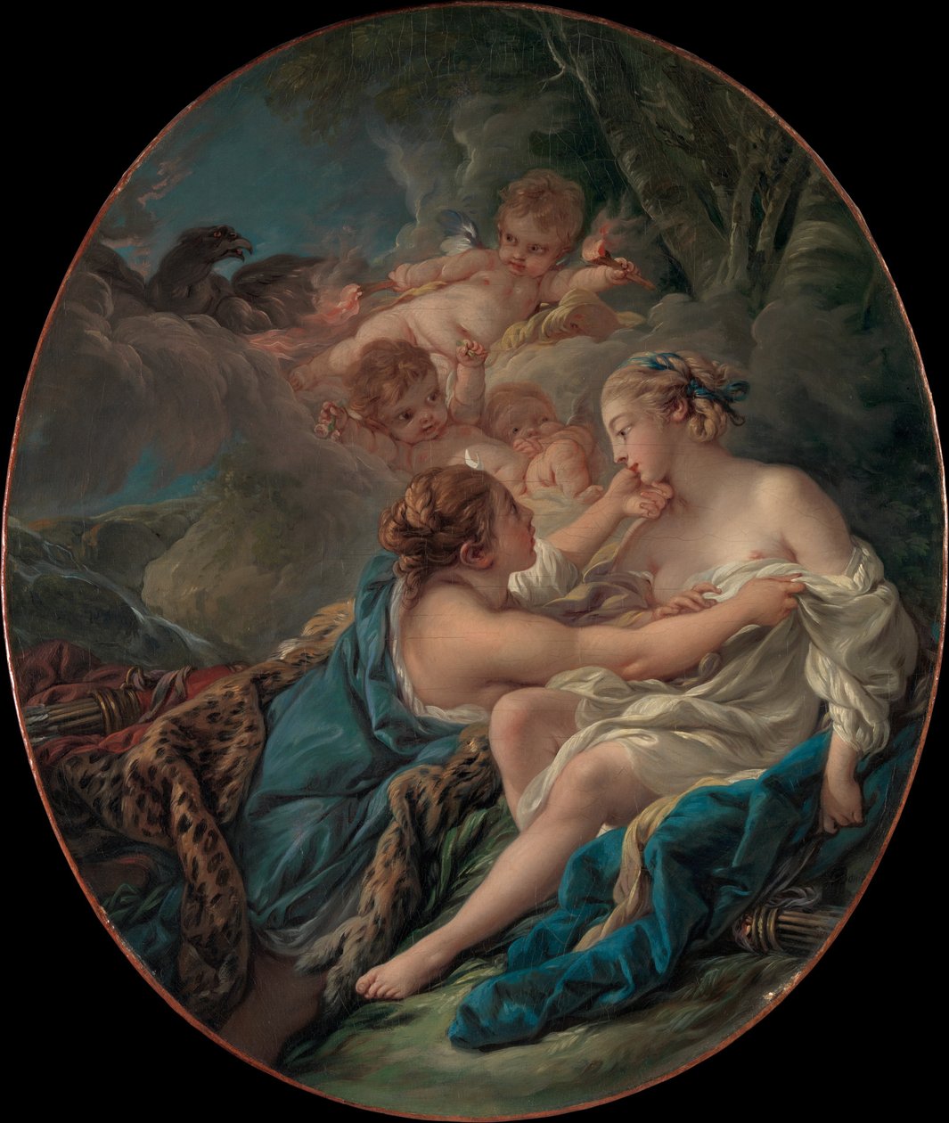 Jupiter Dianan ja Calliston hahmossa, 1763. tekijältä François Boucher