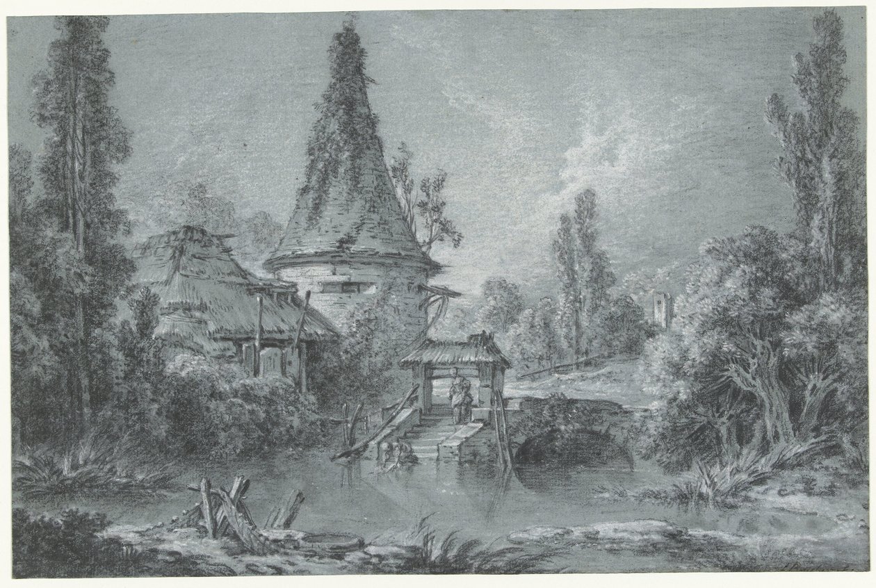Maisema tornilla lähellä Beauvaisia tekijältä François Boucher