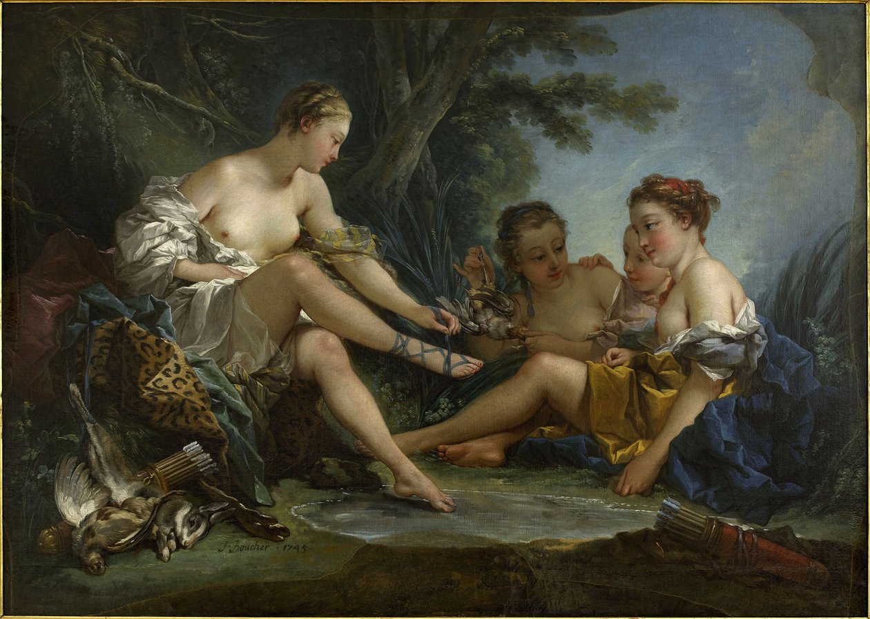 Le Repos des nymphes au retour de la chasse, joka tunnetaan myös nimellä Le Retour de chasse de Diane. tekijältä François Boucher