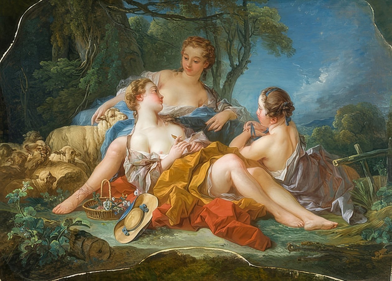 Pastoraalinen luottamus. Öh 1745 tekijältä François Boucher