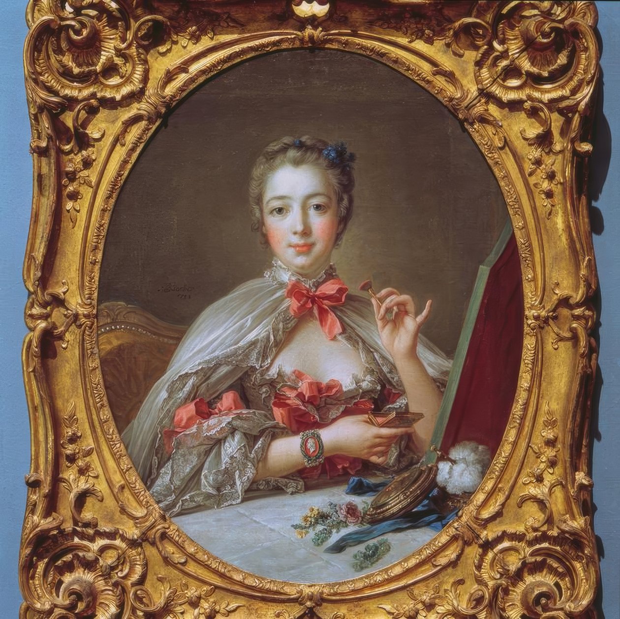 Madame de Pompadour bei der Toilette. tekijältä François Boucher