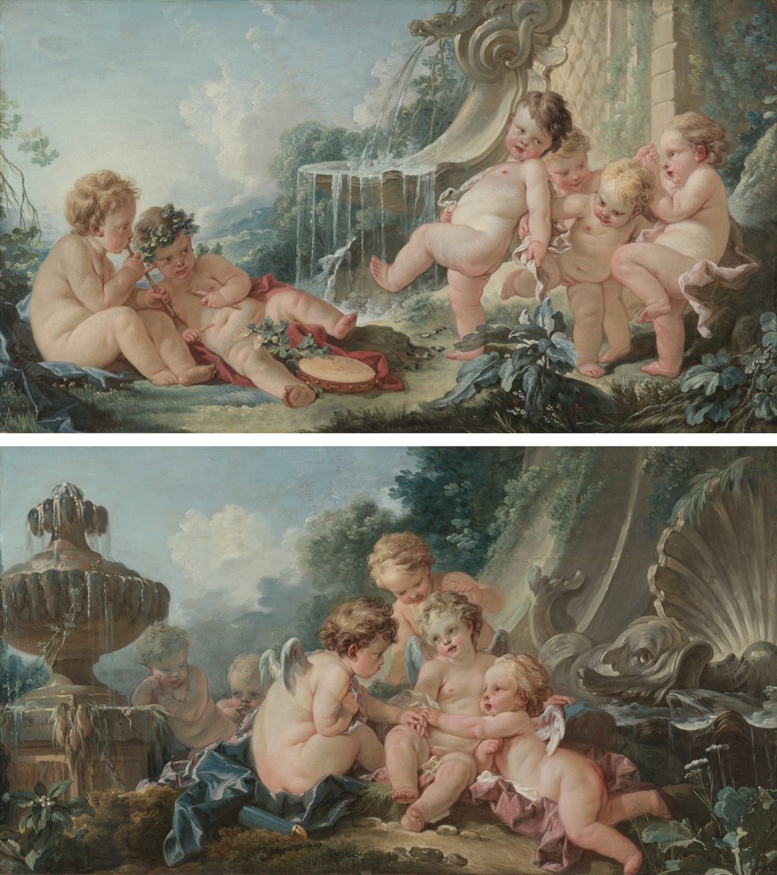 Musiikki ja tanssi ja Cupids in Conspiracy tekijältä François Boucher