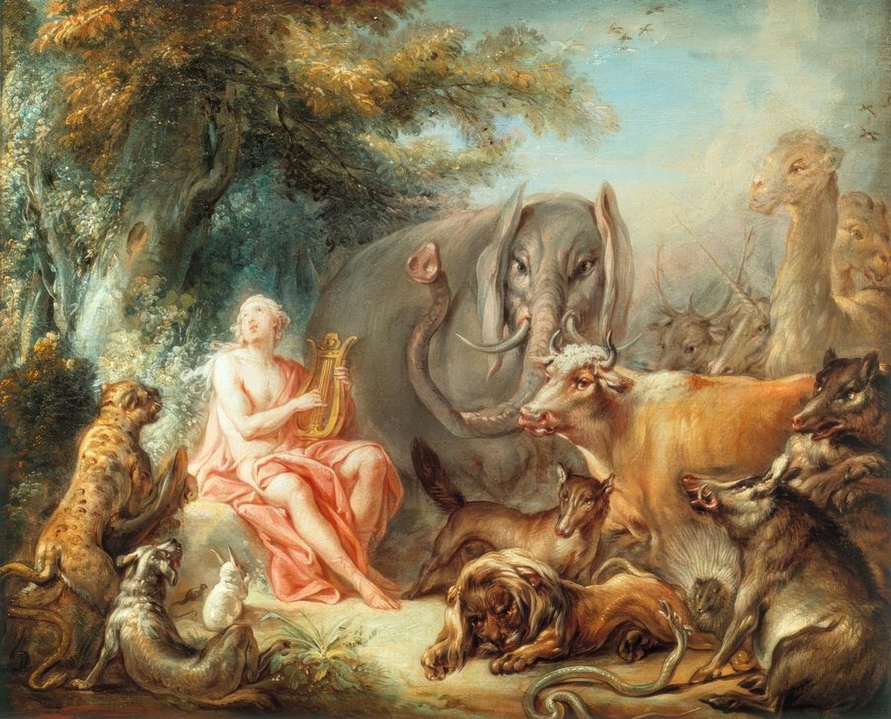 Orpheus bezaubert die Tiere tekijältä François Boucher