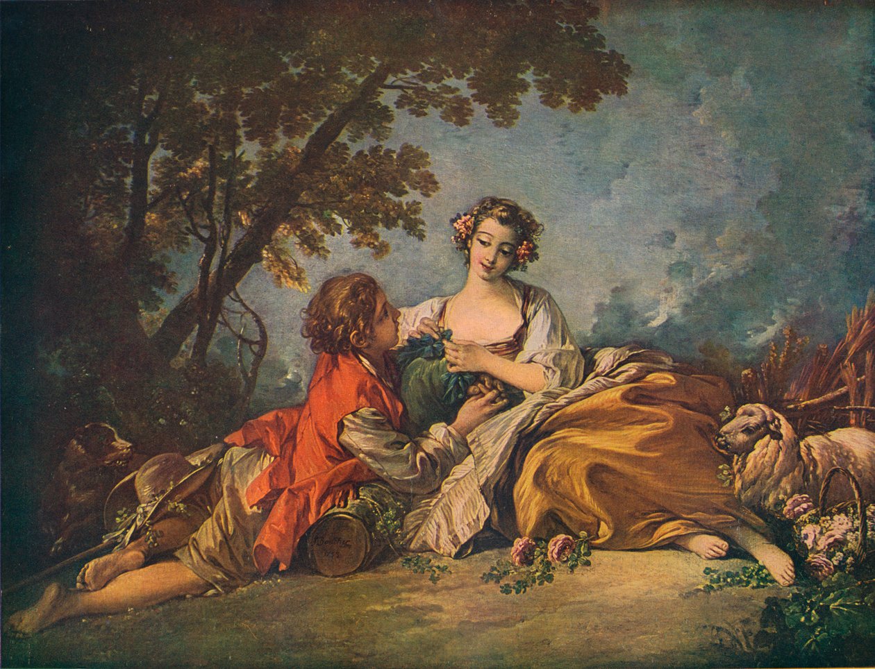 Pastoraalinen aihe, 1700-luku tekijältä François Boucher