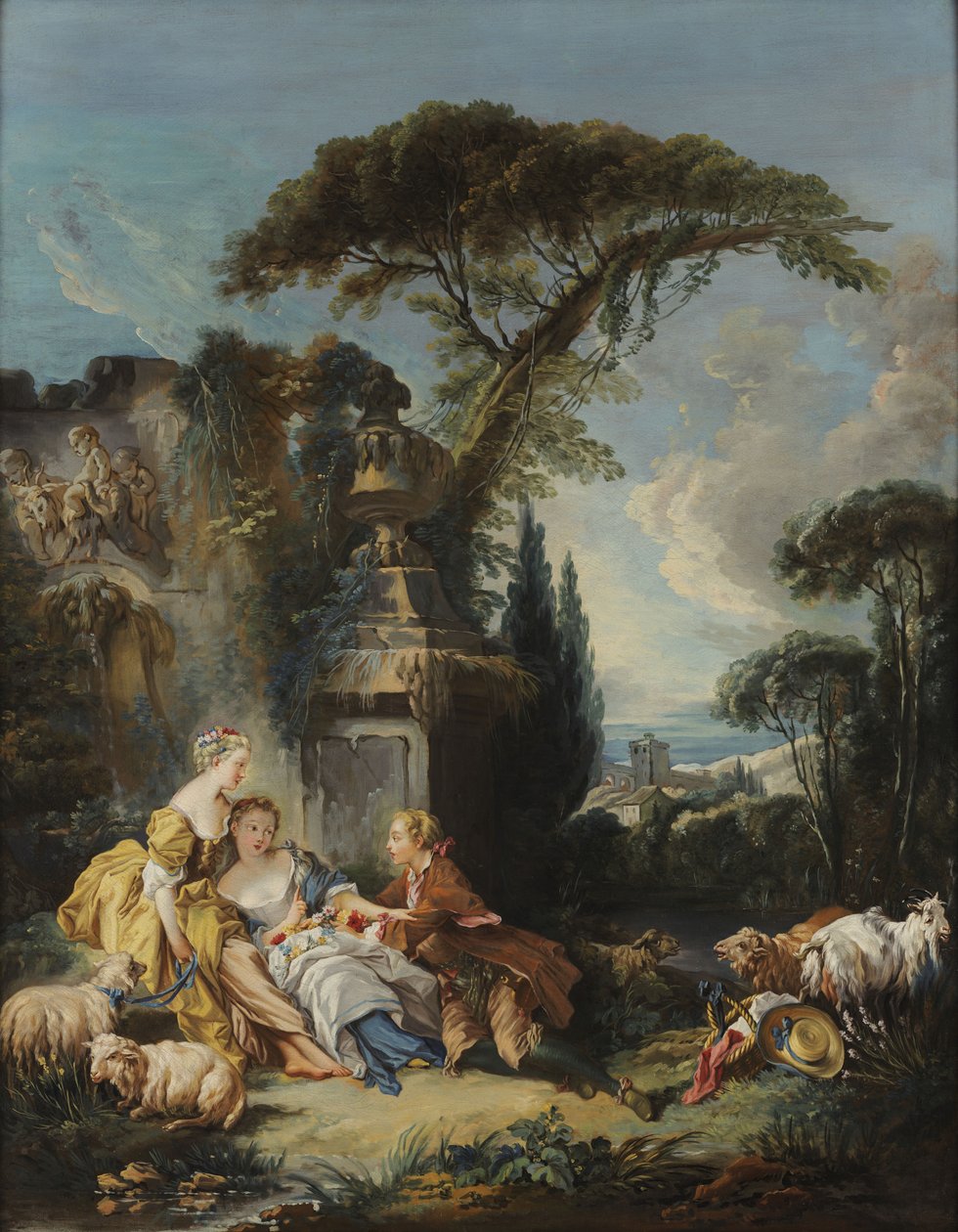 Pastoraalinen kohtaus tekijältä François Boucher