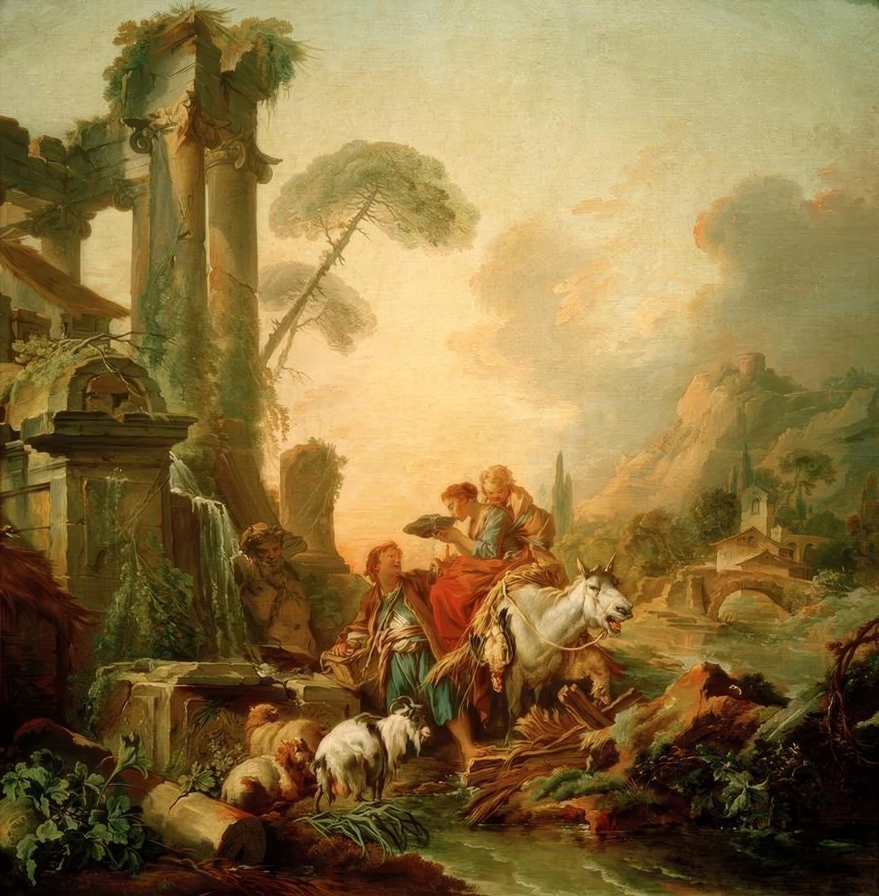 Lepää suihkulähteellä tekijältä François Boucher