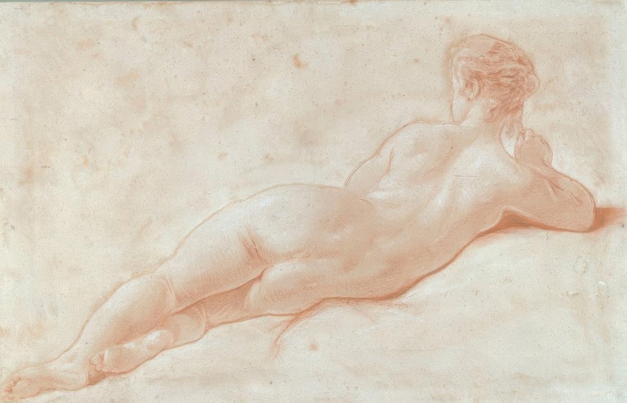 Rückenakt einer liegenden Frau tekijältä François Boucher