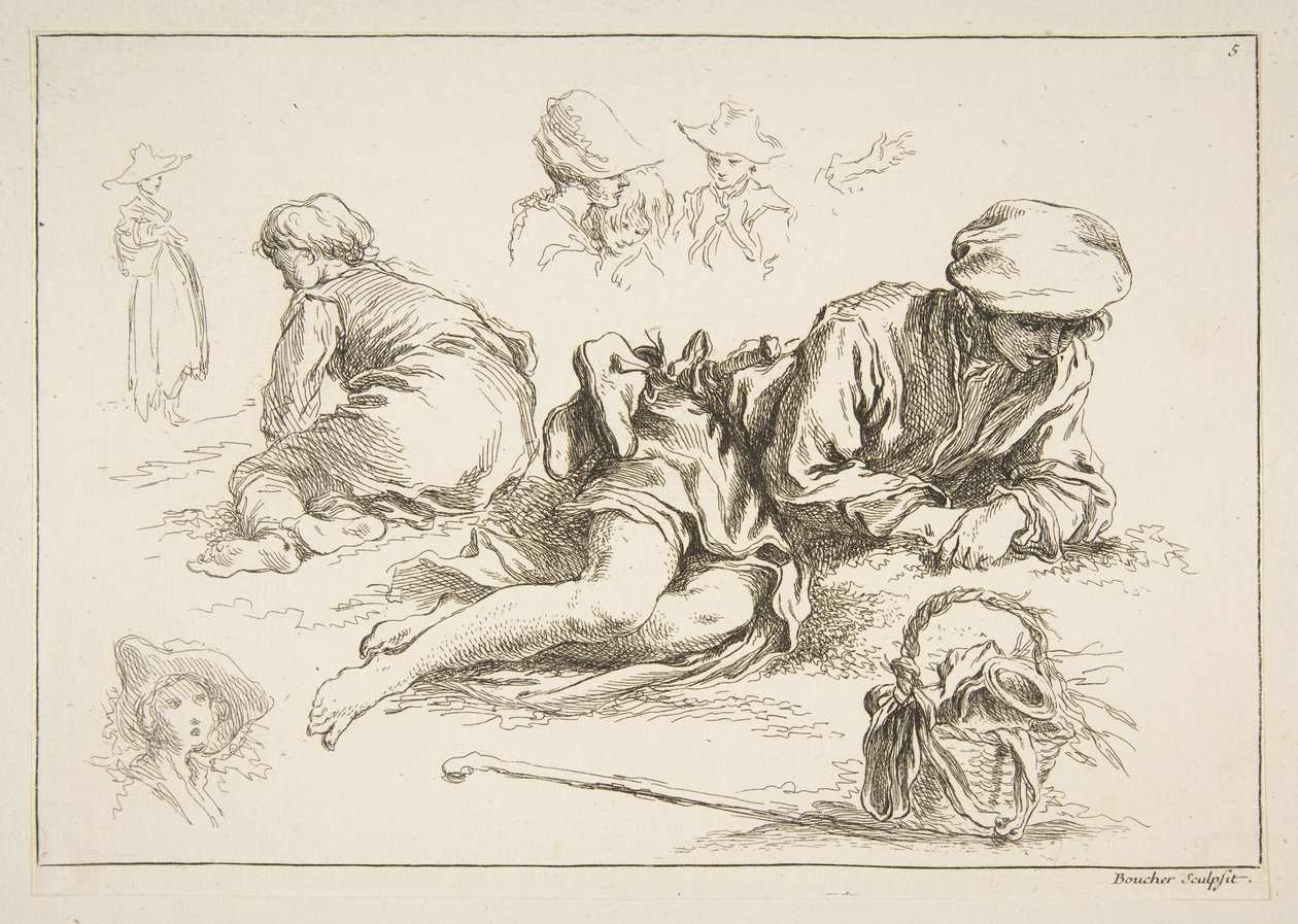 Luonnoslehti, n. 1735. tekijältä François Boucher