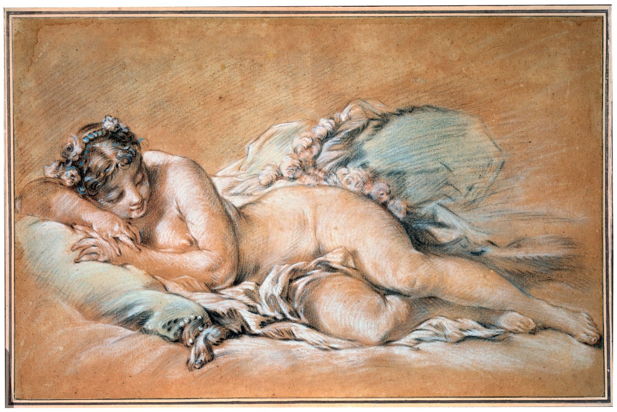 Nukkuva nuori nainen, 1758. tekijältä François Boucher