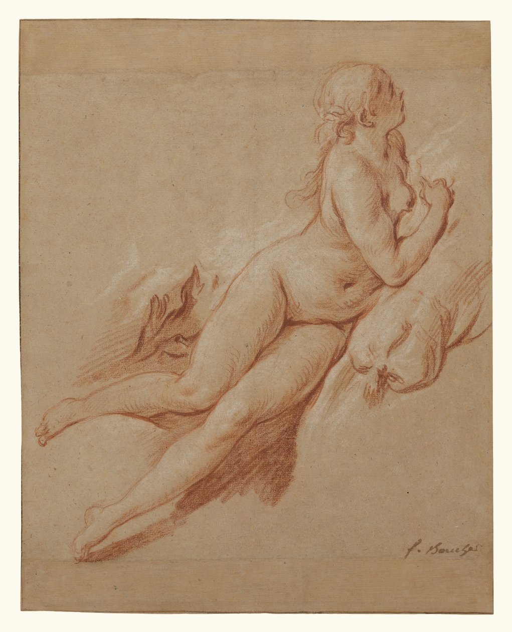 Tutkimus makuuasennossa olevasta alastonkuvasta tekijältä François Boucher