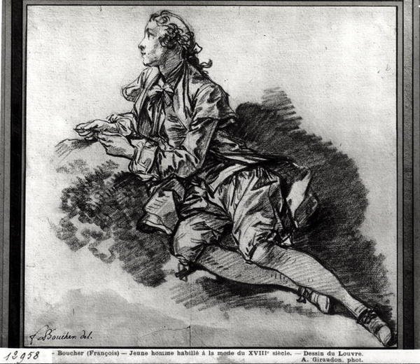 Tutkimus nuoresta miehestä (punainen liitu paperille) tekijältä François Boucher