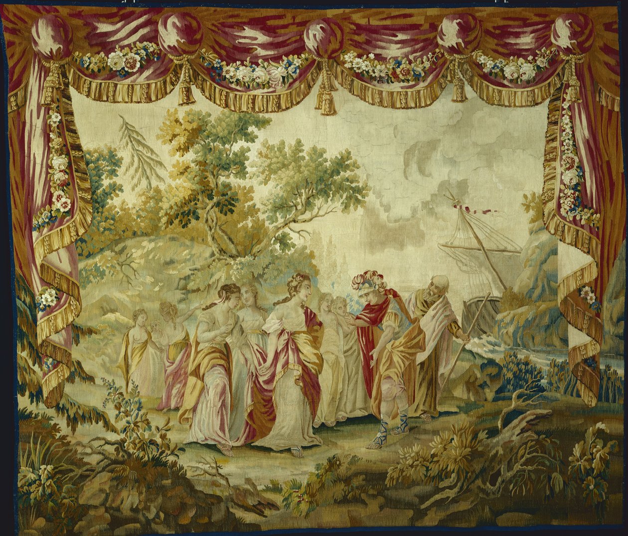 Telemachuksen saapuminen Calypson saarelle Telemachuksen tarinasta vuoden 1776 jälkeen tekijältä François Boucher