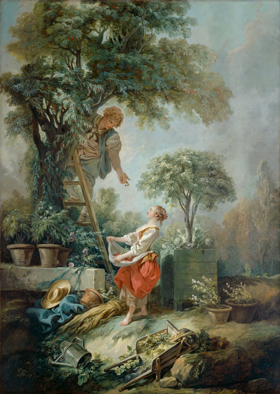 "The Cherry Gatherers", 1768 tekijältä François Boucher