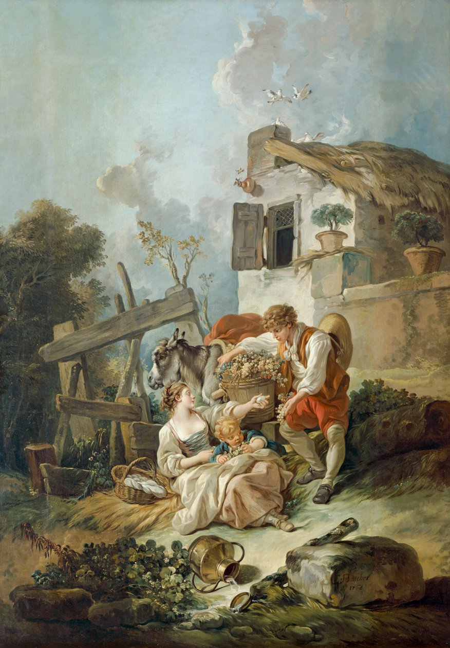 "Tuotteiden vaihto", 1768 tekijältä François Boucher