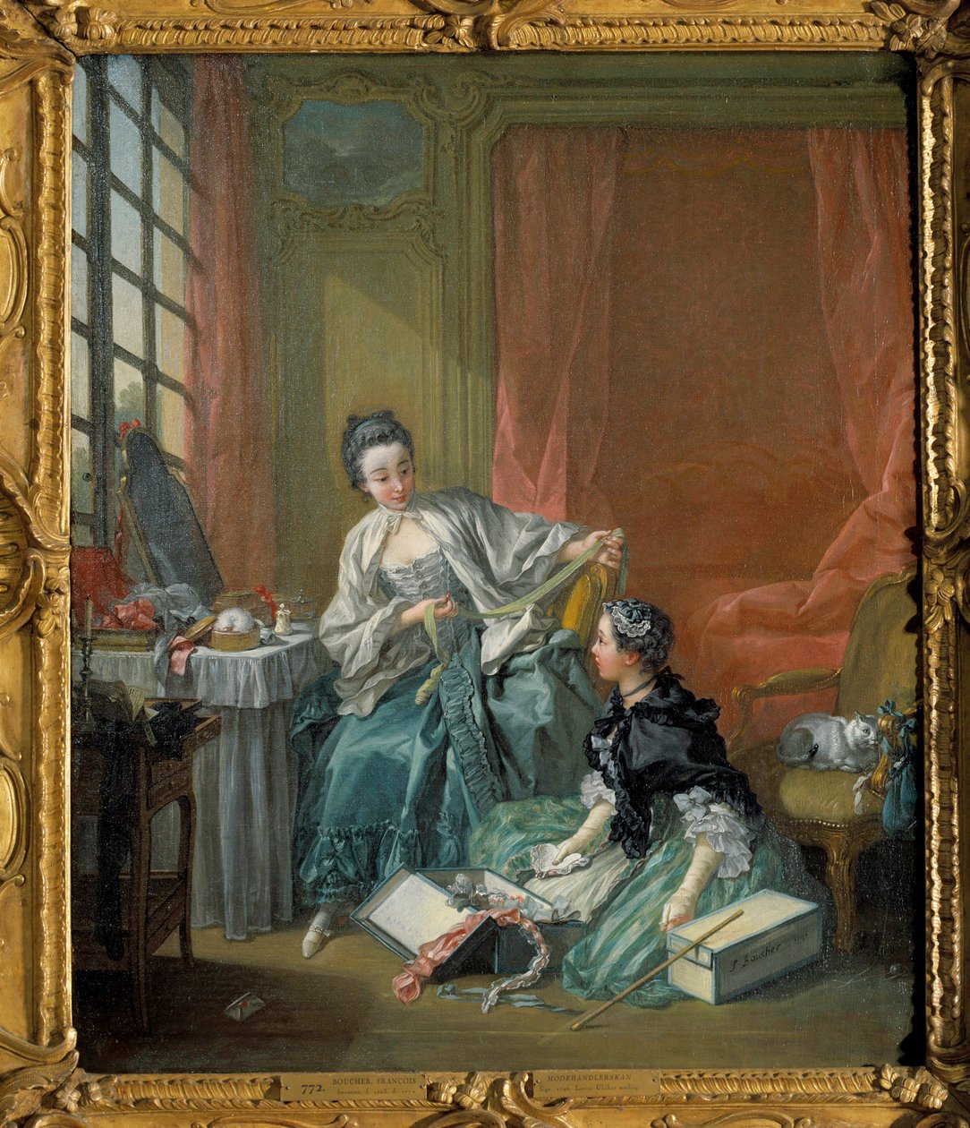 Francois Boucherin (1703-1770) muotikauppiasmaalaus. 1746. Tukholma. kansallismuseo tekijältä François Boucher
