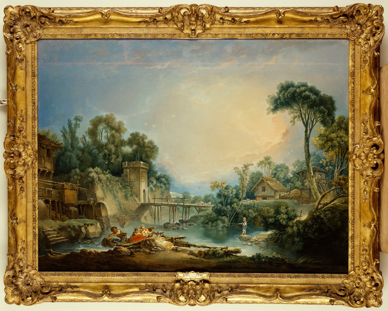 Maalaismainen silta, n. 1756 tekijältä François Boucher