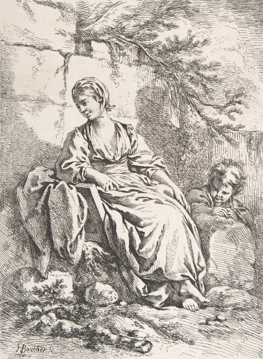 Nuori tyttö lepää, 1756. tekijältä François Boucher