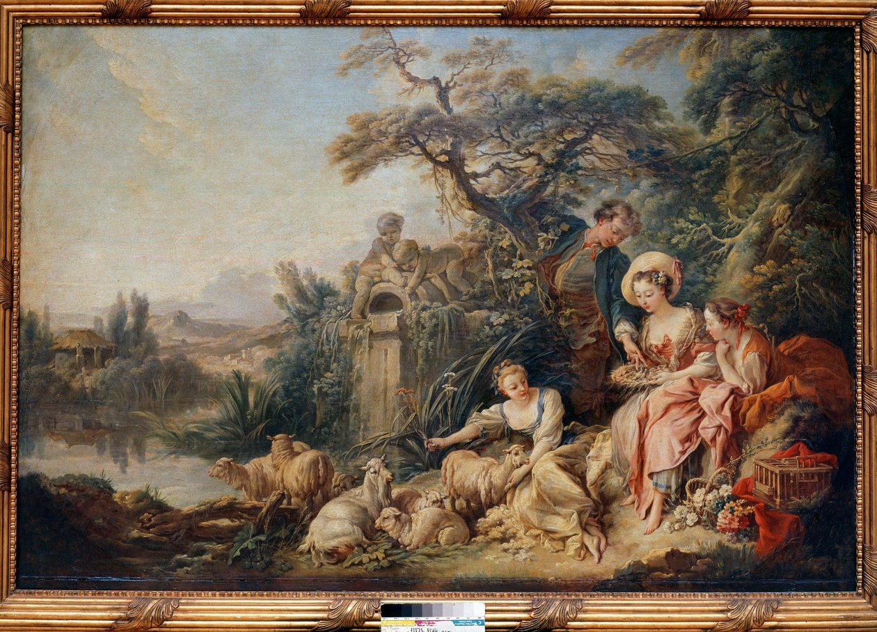 Francois Boucherin (1703-1770) Paimenen pesä tai lahjat tekijältä François Boucher