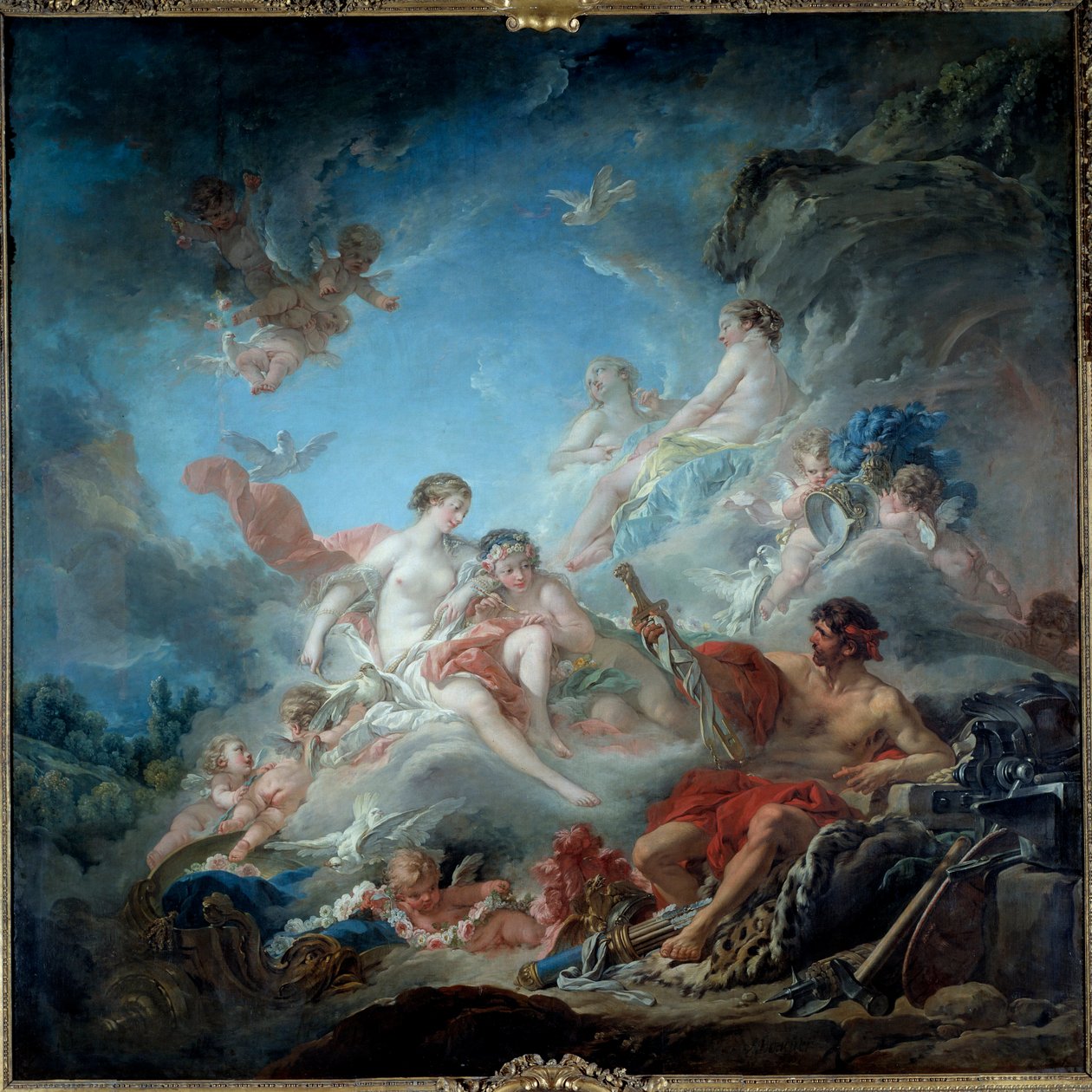 Vulcan tai Vulcanin ruukki esittelee Venus-aseita Eneelle. Francois Boucherin maalaus tekijältä François Boucher