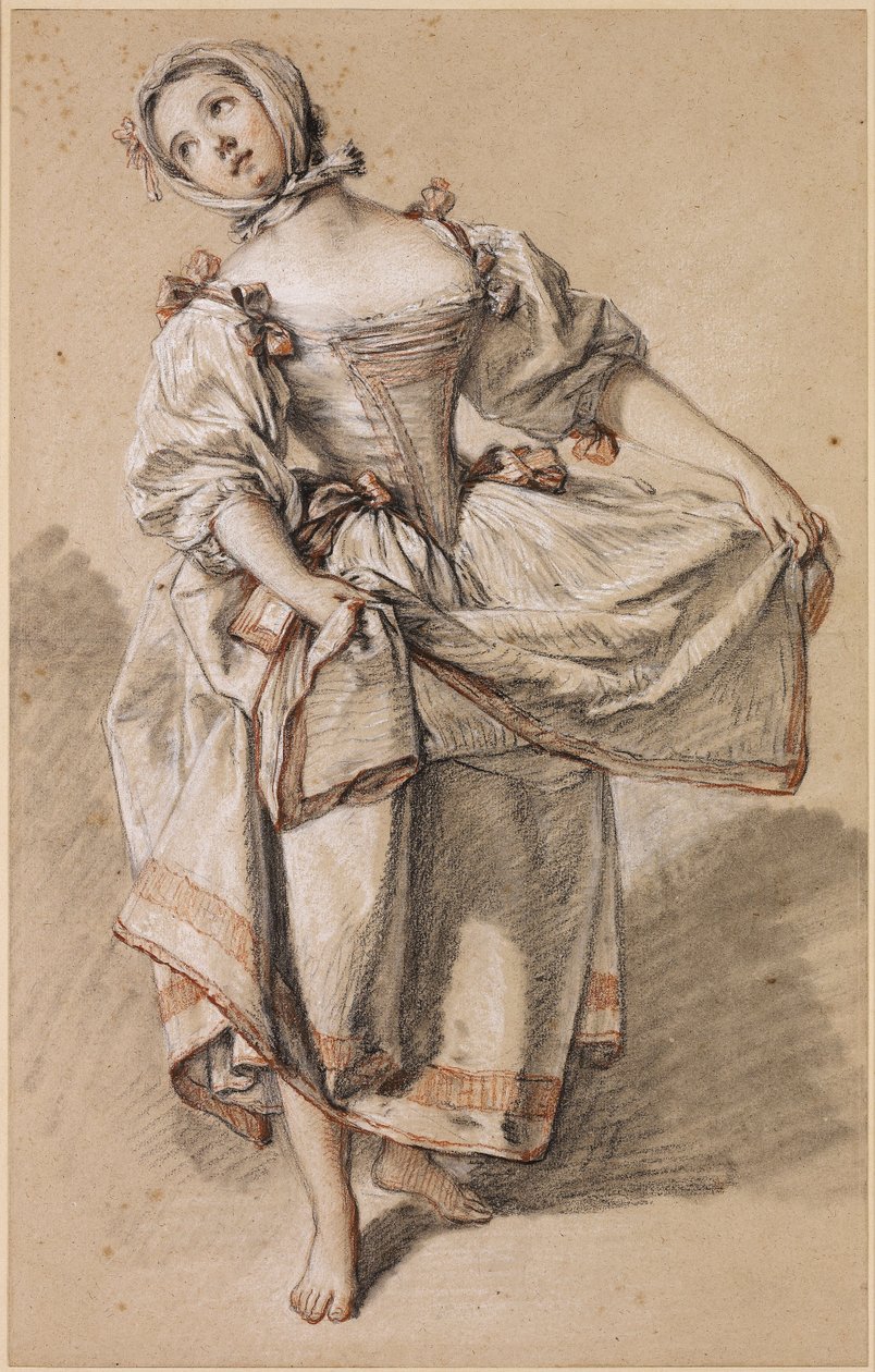 Nuori maalaistyttö tanssii tekijältä François Boucher