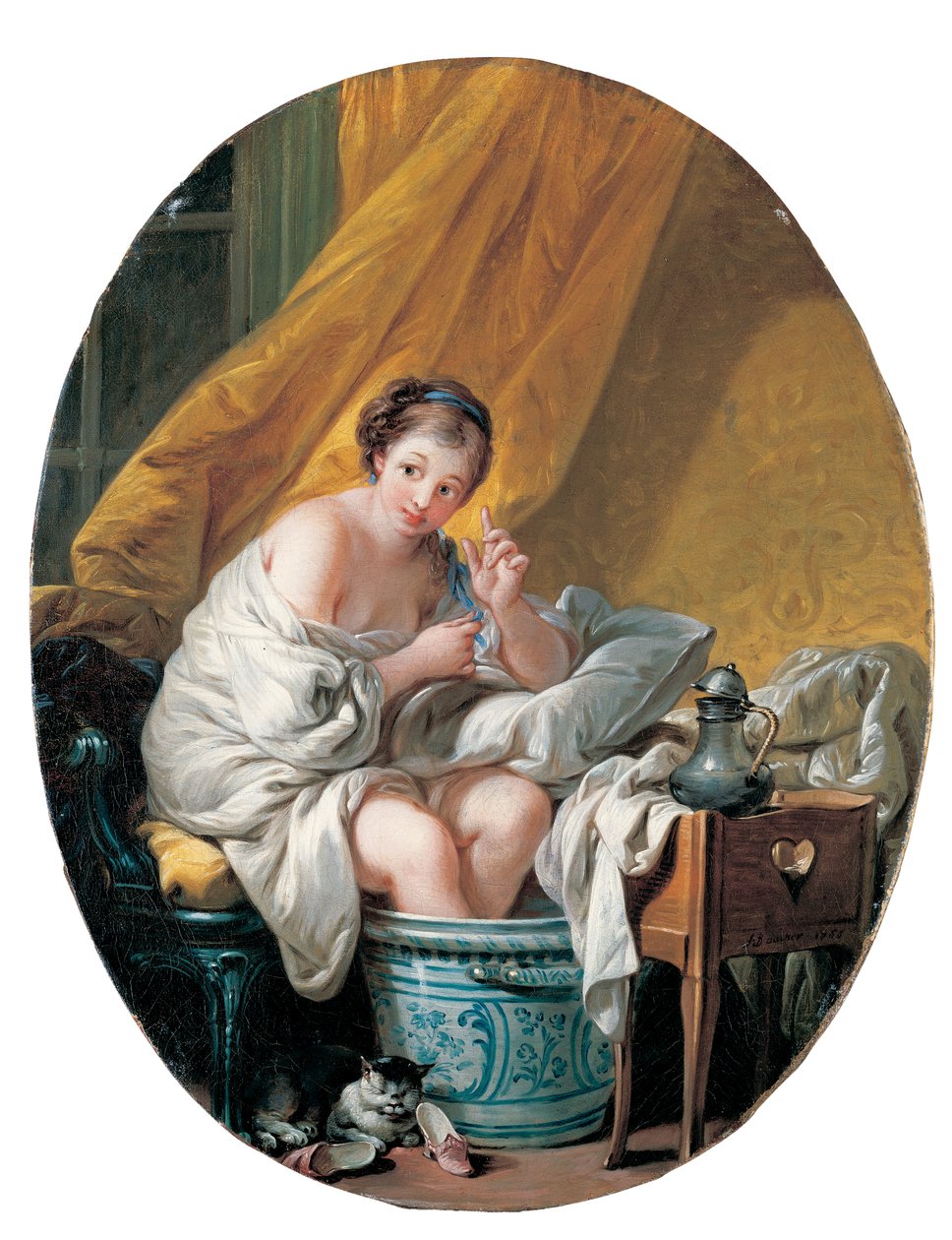 Nuori nainen jalkakylvyssä, 1766 tekijältä François Boucher