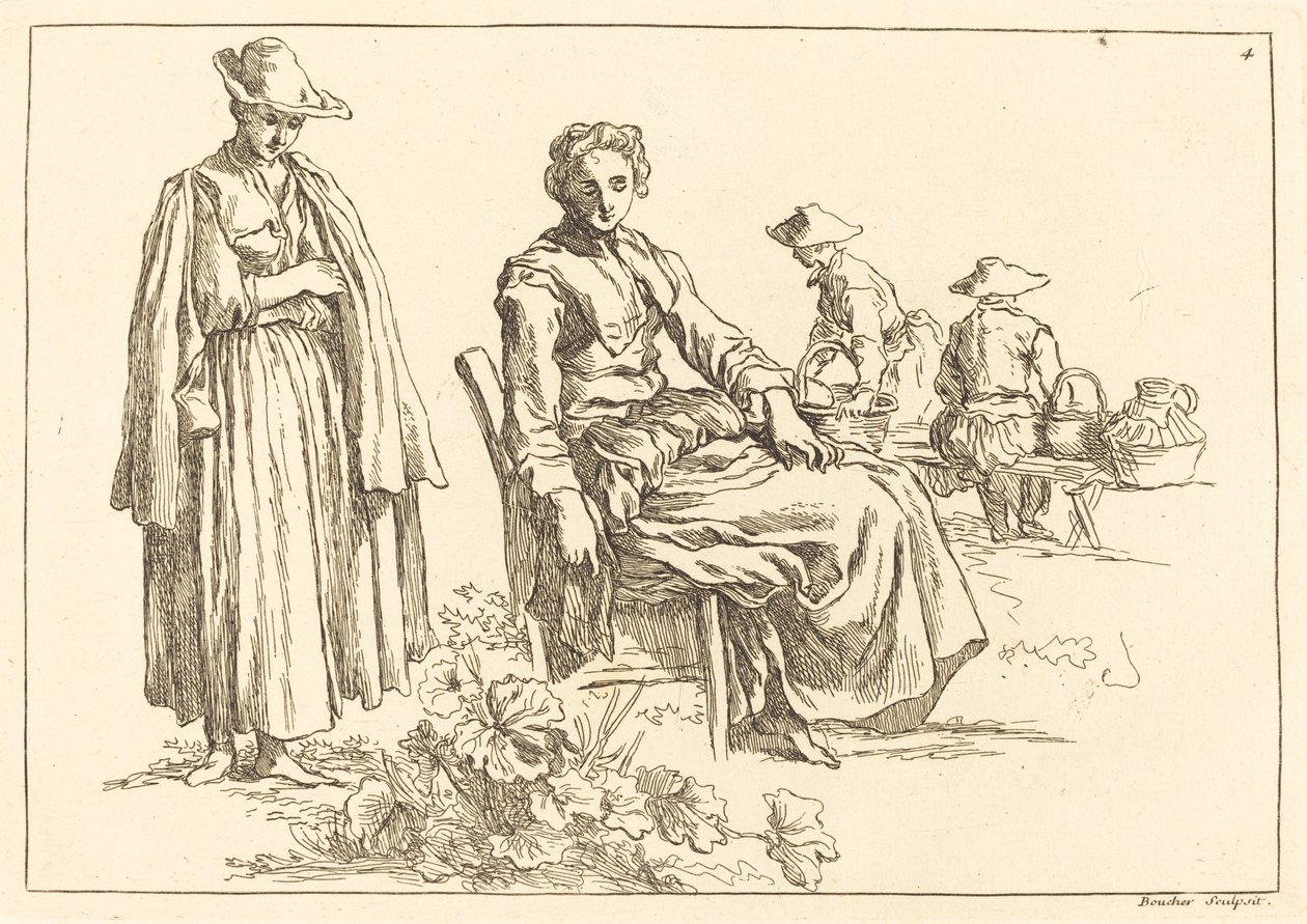 Figuurit maisemassa tekijältä François Boucher after Abraham Bloemaert
