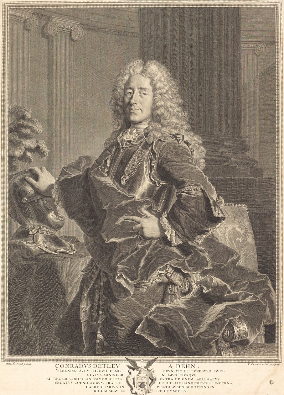 Conrad Detleu von Dehn tekijältä François Chereau I after Hyacinthe Rigaud